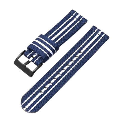 20mm 22mm �i�C�����L�����o�X�X�g���b�v�AMoonSwatch�Ή��A���j�o�[�T���A�E�g�h�A�X�|�[�c�E�[�u���E�H�b�`�o���h�ASwatch X Blancpain Five Oceans�Ή�(Blue grey white02,22mm)