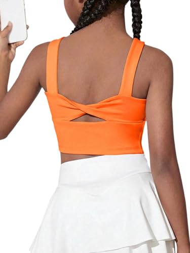 Image of WDIRARA Girl's Twist Back Sports Bras Backless Tank Top Workout Sports Shirts for Gym