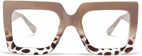 Miniatura 10 de Lentes de gran tamaño para mujer, anteojos de gran tamaño con filtro de luz azul, lentes de computadora cuadrados gruesos y multicolor