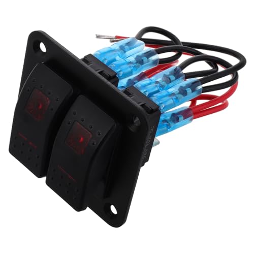 Panneau interrupteurs à bascule LED rouge étanche en aluminium pour bateaux et camping-cars