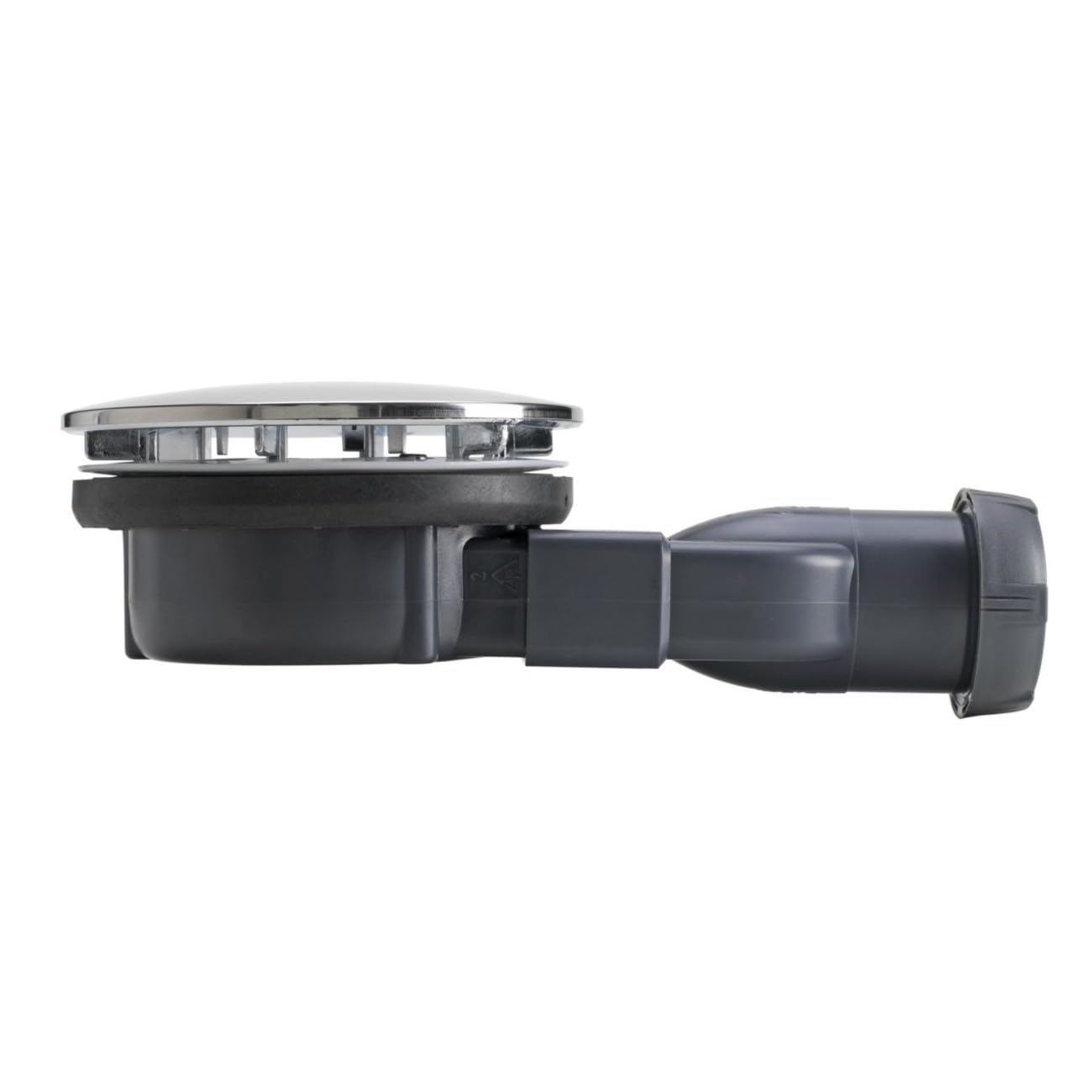 Wirquin 30720269 Bonde de douche à membrane Slim avec dôme en métal pour receveur, gris