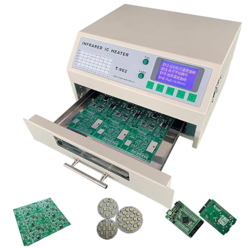 TREEYX Horno de reflujo, máquina automática de soldadura por reflujo, estación de soldadura de escritorio con circulación de aire caliente para prueba de soldadura PCB SMT (T)