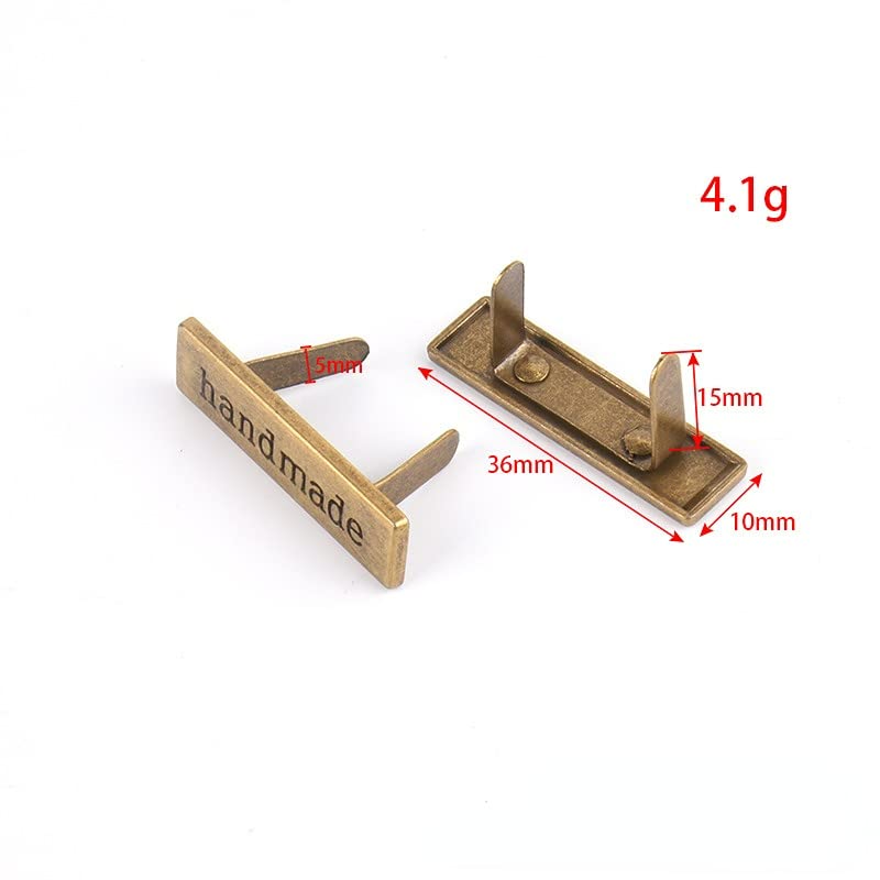 10 Etichette Metalliche Fatte A Mano Per Abbigliamento - Zinca Leggera 3.6x1 Cm Per Jeans, Borse E Progetti DIY - Foto 8