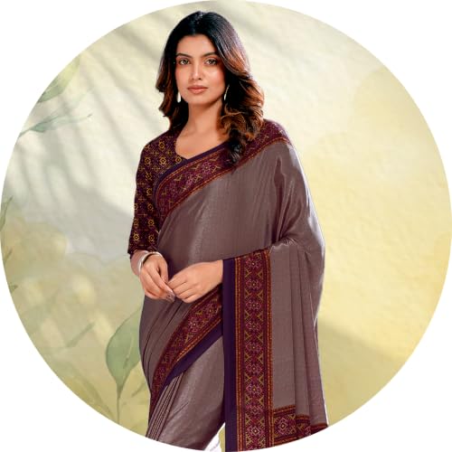 Image of Jaanvi fashion Women's Crepe Silk Saree with Unstitched Blouse Piece | Soft Lightweight Traditional Ethnic Wear Saree for Party, Wedding, Festival