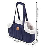 Hundetasche bis 7.5 kg Welpen Fleece Warm Hundetragetasche, Wendbarer Transporttasche für Hunde Katze - Tragetasche Schulterriemen und Aufbewahrungstasche (Grau, As Show)