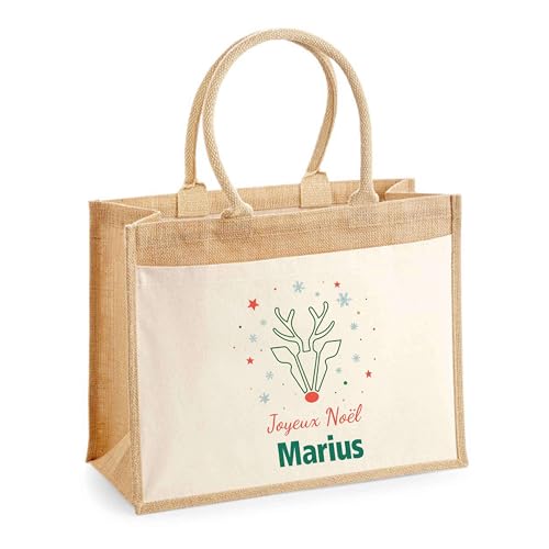 Sac de Noël humour Marius Cerf sac shopping réutilisable et idée cadeau Secret Santa collègue