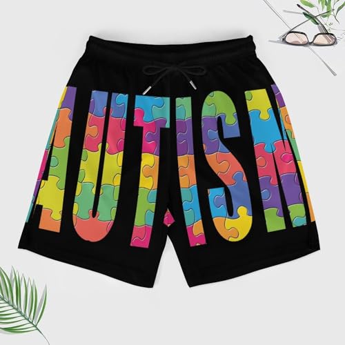 Autism Awareness Puzzles Men's Board Shorts Swimsuit Beach Pants Swimwear Bathing Suits3