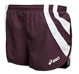 ASICS Women's Intensity 1/2 Split Shorts, Maroon/White, Medium