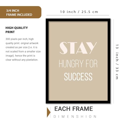 Image of kotart Motivational Quotes Paintings with Frame for Home Decoration - Wall Art Painting for Living Room Bedroom Office Wall Decoration - Set of 6 (10x13, E)