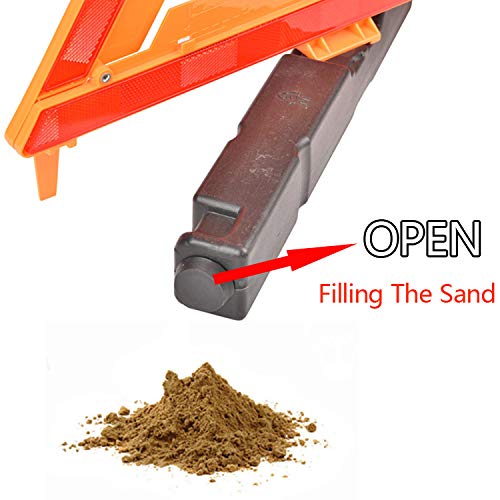 image for Brightness Auto LED Warning Triangle Sign DOT Approved 3PK,Reflective 