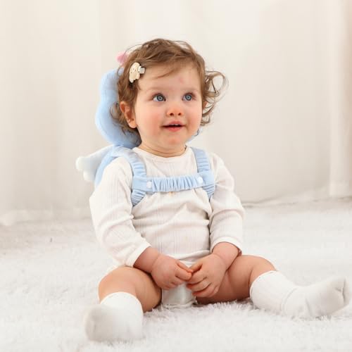 Image of Baby Head Protection Backpack - Soft Lightweight Fall Cushion for Toddlers During Crawling & Walking, Helps Ease Impact from Backward Tumbles(Elf)