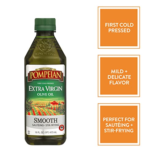 image for Pompeian Smooth Extra Virgin Olive Oil, Contains Polyphenols, First Co