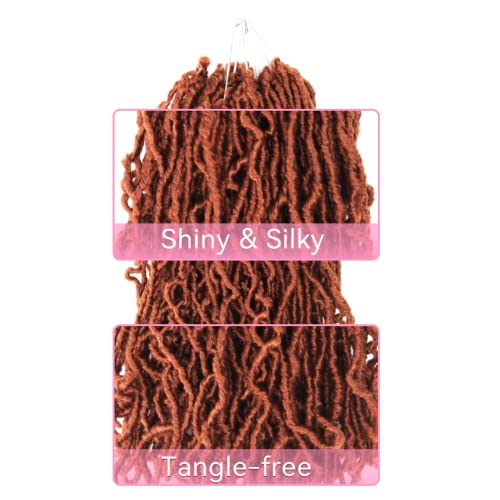 8 Inch Soft Locs Crochet Hair 6 Packs Short New Faux Locs Pre-Looped Goddess Locs Braiding Hair 350#(Ginger Red) #TOP3