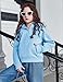 Arshiner Girls Half Zip Pullover Fleece Hooded Sweatshirt for Teen Long Sleeve Tops Fall Winter Clothes Blue Hoodie Size 7-8
