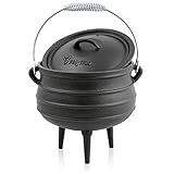 WAS IST DER POTJIE? l Ein schwerer, traditioneller, gusseiserner Topf und ein exakt passender Deckel mit dem man überall kochen, braten, schmoren, frittieren, dünsten und backen kann. Egal ob Feuerstelle, Grillplatz oder Lagerfeuer, er ist mobil und flexibel einsetzbar.