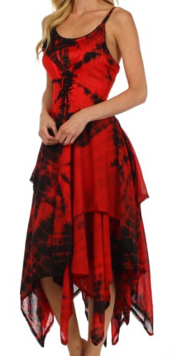 Image of Sakkas Annabella Corset Bodice Handkerchief Hem Dress