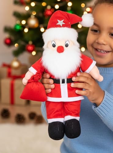 Image of Tickles Christmas Santa Claus Plush Soft Toy Soft Stuffed for Kids Room (Color: Red & White Size: 30 cm)