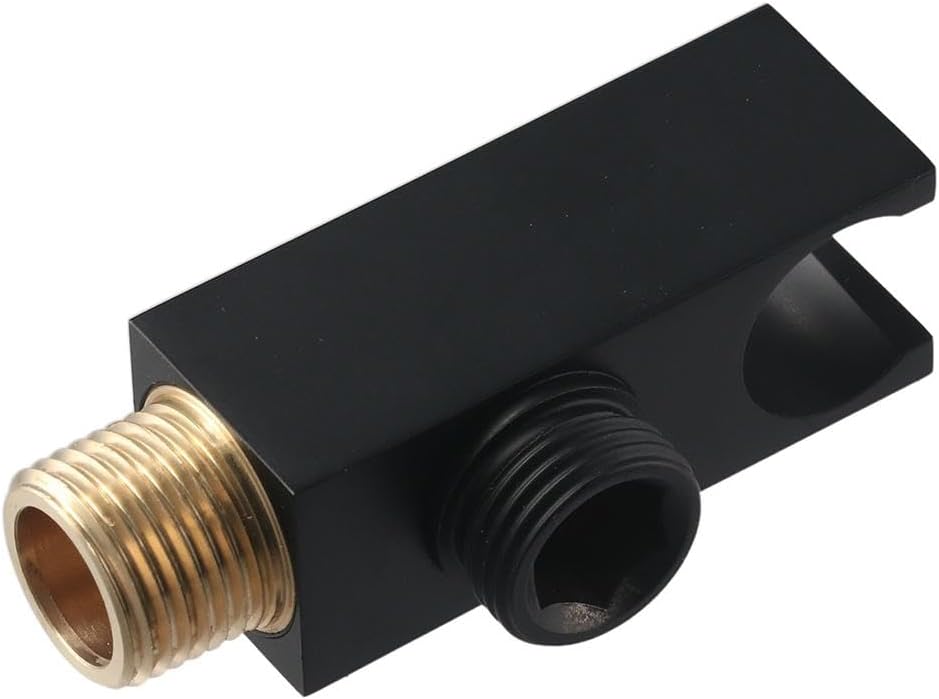 Wall Supply Elbow with Handheld Shower Holder Square Bracket with Flange Shower Hose Connector Wall Mounted Drop Union Male Water Outlet