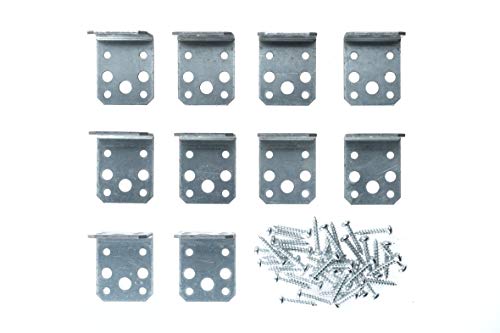 Brackit Juego de Escuadras y Fijaciones de Acero Galvanizado - 50 piezas, Tornillos Incluidos - Placa de Conexión en Ángulo Recto - Uso medio - 50mm x 50mm x 40mm Cover