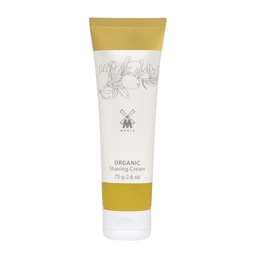 MÜHLE Organic Shaving Cream | Natural Shaving Cream with Argan Oil & other Essential Oils | TSA Travel Size Friendly | BDIH Certified | 100% Vegan | 75mL (2.5 oz) Squeeze Bottle