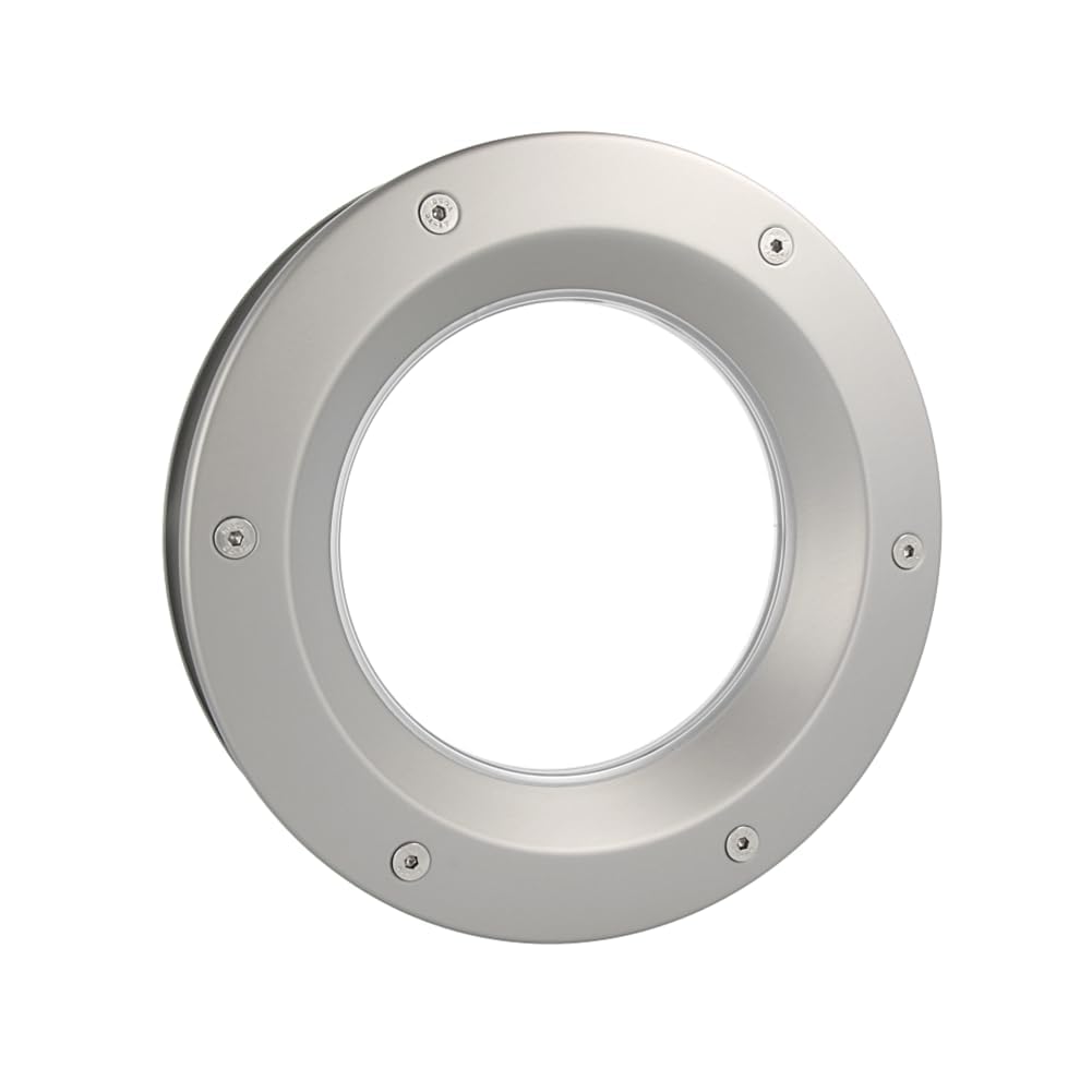 MLS Ojo de Buey B6000, de Aluminio Robusto, Vidrio de Seguridad VSG, Apto para Puertas de 40 mm de Espesor, Tornillos de Fijación Visibles en Ambos Lados, 300 mm de Diámetro, Vidrio Transparente