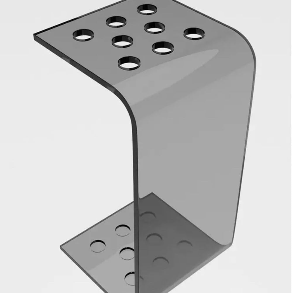 Modern Acrylic Pool Cue Rack Stand, Free-Standing C-Shaped Billiard Cue Holder for 8 Cues, Cue Display for Game Room, Bar(Clear)