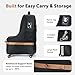 Lekespring Car Seat Travel Bag for Airplane with Wheels, 4 Spinner Wheels, 900D Heavy Duty Padded Carseat Travel Bag, Ergonomic Backpack with Waist Support, Universal Fit for Convertible Infant Seats