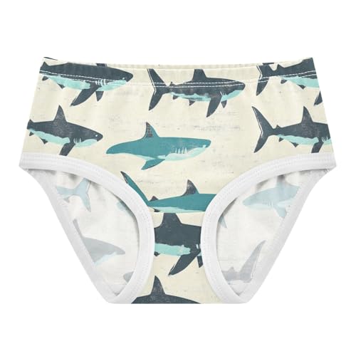 Wusikd Shark Girls' Underwear Cotton Funny Girls Briefs Soft Toddler Underwear 2T