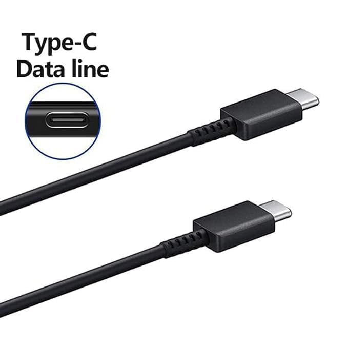 Image of [Original] 25W Type-C Cable Compatible with Samsung Galaxy S25, S24, S23, S22, S21(Ultra /Fe), M35, M36, M16, M06, M05, M56, A55 5G, A35 5G, A15, F15, F14(Z /S /A /M /F Series Black