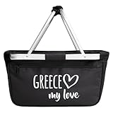 Compact et pliable : pliable pour économiser de l'espace - ce robuste Greece my love Le panier de transport est facile à ranger et se glisse confortablement dans la voiture ou le placard.