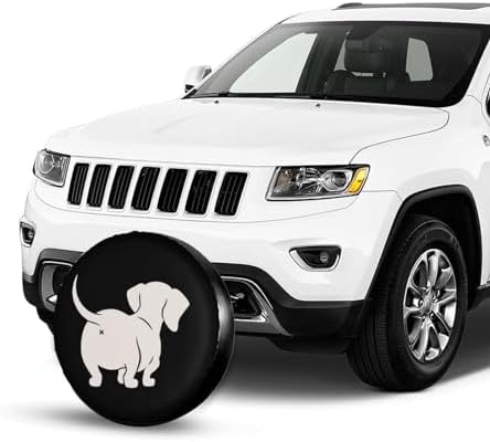 Cute Dachshund Sausage Dog Spare Tire Cover Universal Weatherproof Tire Wheel Covers UV Sun Protection Wheel Tire Protector Waterproof Tyre Covers for Trailer RV SUV Off-Road Vehicle Motorhome 17 Inch — view 3