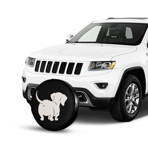 Cute Dachshund Sausage Dog Spare Tire Cover Universal Weatherproof Tire Wheel Covers UV Sun Protection Wheel Tire Protector Waterproof Tyre Covers for Trailer RV SUV Off-Road Vehicle Motorhome 17 Inch by OCIOVAN - Used condition - Image 4