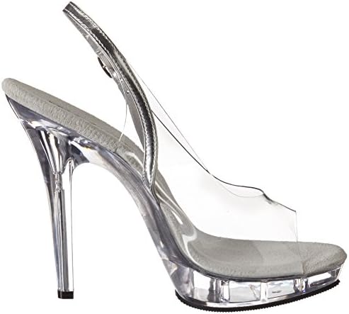 Pleaser Women's Lip-150/CS/C Platform Sandal,Silver/Clear,5 M US | Image 5
