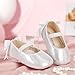 Kiderence Baby Girls Prewalker Mary Jane Flats Bowknot Princess Dress Shoes White (Infant/18-24 Months)