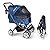 WONDERFOLD P1 Folding Pet Stroller Wagon for Dogs/Cats with 4 Wheels, Zipperless Entry, Storage Basket, and Cup Holder (Midnight Blue)