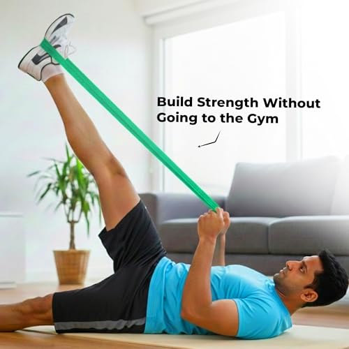 Image of Durafit91 Resistance Bands Set of 1(Heavy Green), Exercise Thera Band for Men & Women, Natural Latex Stretch Band for Yoga, Pilates, Strength Training, Home Workout, Gym Fitness, Physical Therapy