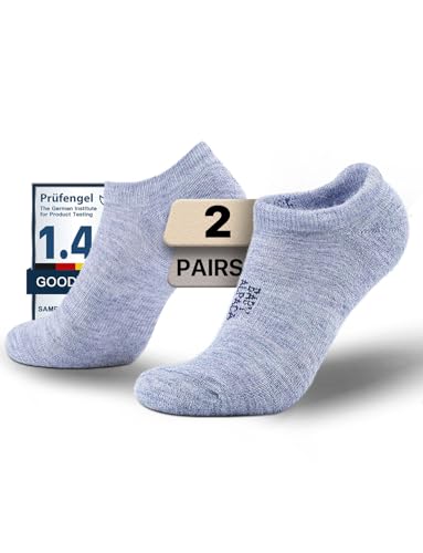 Image of Juclise Alpaca Wool Lightweight No Show Hiking Socks Breathable Moisture Wicking Cushioned Anti Blister Merino Outdoors