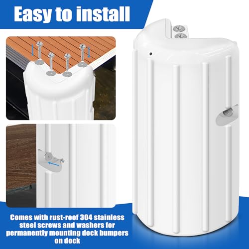 Dock Bumpers Dock Corner bumpers fender for Dock, Inflatable Marine Corner Dock Protection (2-Pack) | 8" x 16" Heavy-Duty UV Resistant PVC | Protects Boats & Docks from Collision Damage, White by FBULWSEC - Image 5