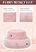 Zando Fuzzy Winter Bucket Hats for Woman - Soft Warm Furry Faux Fur Hat, Fashion Adjustable Pink Bucket Hats, Cute Fluffy Fisherman Cap for Outdoor Travel Holiday Christmas Party Rave Wear One Size