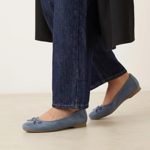 Jana Damen Ballerinas mit Schleife Vegan, Denim, 41 – Ansicht 6