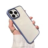 COTCLO Coque pour iPhone - Lentille en métal - Protection de l'appareil photo - Coque transparente antichoc pour iPhone 13 Pro Max 12 14 Pro Max 11 - Couleur rose - Pour iPhone 12, Far Peak bleu