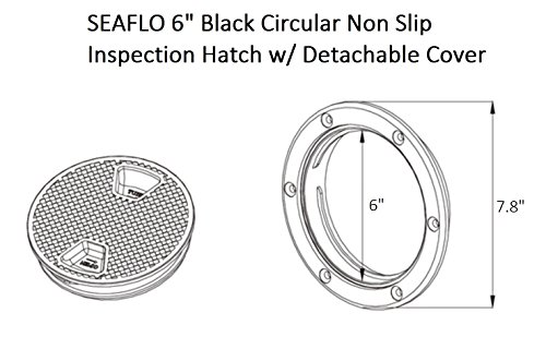Seaflo 4" - 8" Black Circular Non Slip Inspection Hatch W/Detachable Cover (6") #TOP4