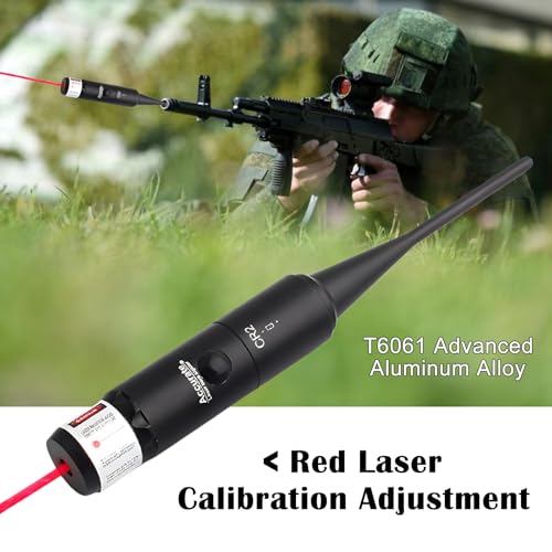 Bore Sighter, Bohrvisier-Kit, .177 Bis .50 Kaliber Mit Tragebox Leichter, Boresight, Schwarze, Matte, Hochwertige Aluminiumlegierung, Roter Punkt Boresight-Kollimator Für Horizontale Kalibrierung