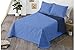 Energy Colors Textil-Hogar - Chil Cama 150 y 135 (250 x 265 cm) - Colcha Boutí Verano Reversible Liso Bicolor con 2 Funda Cojín 50 x 70 cm (Azul)