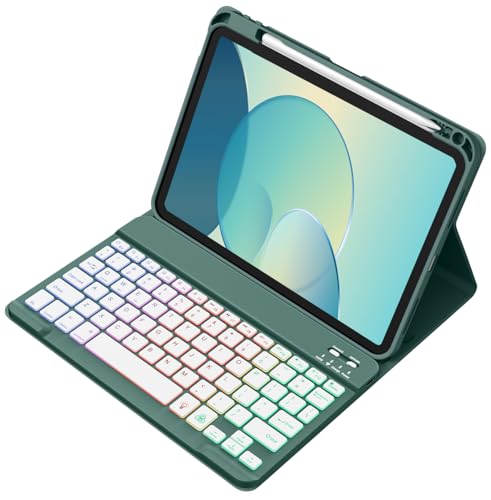 Image of Akkerds for iPad A16 Case with Keyboard - 7 Colors Backlit Keyboard for iPad 10th Generation /iPad Air 11 Inch - Wireless Folio Cover for iPad Air 10.9 Inch /iPad Pro 11 Inch 2022 /2021 /2020 (Green)