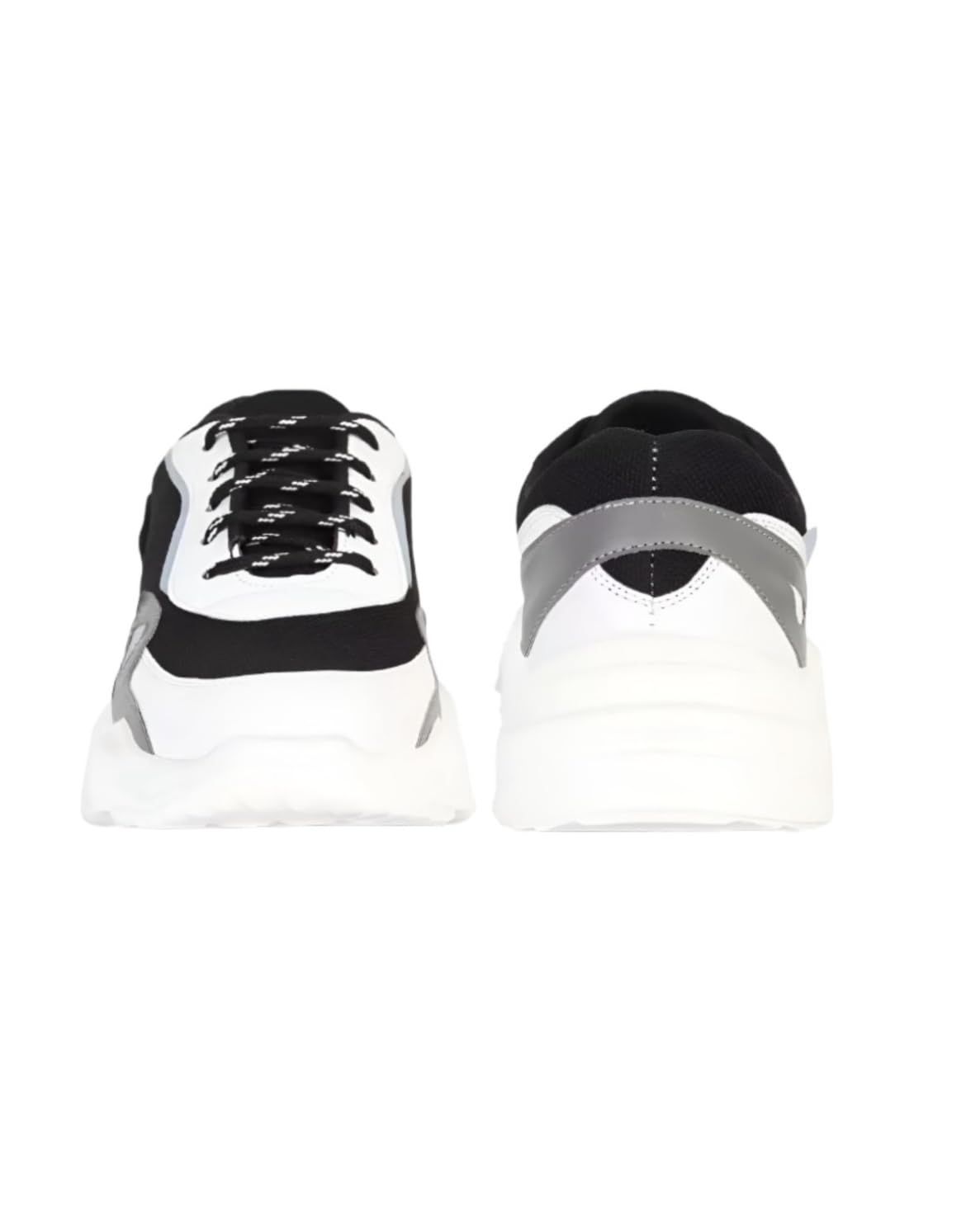 Athletic Chunky Sneakers, Black and White with Neon Yellow Accents, Platform Running Shoes (Yellow, UK Footwear Size System, Adult, Men, Numeric, Medium, 9) 3