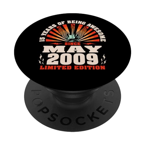 15 Cumpleaños 15 Años Guitarrista Guitarrista Nacido Mayo 2009 PopSockets PopGrip Intercambiable