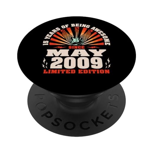 15 Cumpleaños 15 Años Guitarrista Guitarrista Nacido Mayo 2009 PopSockets PopGrip Intercambiable