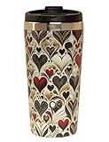 AetherSip Heart Coffee Mug Tumbler – 15oz Insulated Stainless Steel Travel Cup with Lid, Cute Heart Design, Hot Cold Coffee Mug, Valentine’s Day Gift for Women, Mom, Friends