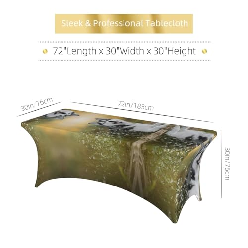 Nappe extensible élasthanne imprimé husky lavable pour table de banquet - 7